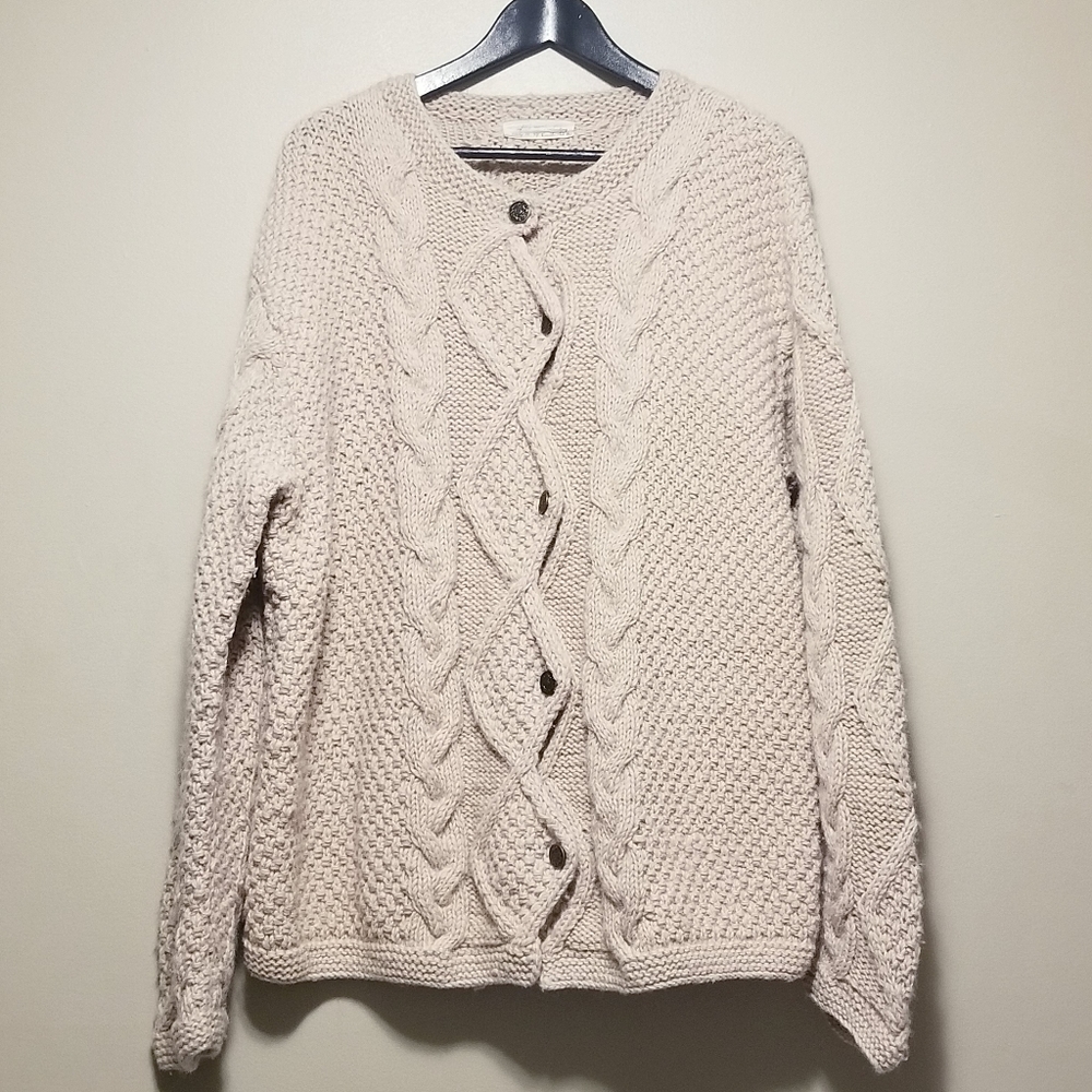 Vtg Fisherman's Chunky Cable Wool Sweater